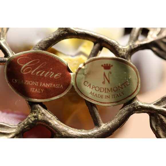 Vintage Capodimonte Porcelain Flower Claire Creazioni Fantasia Italy - Picture 7 of 9